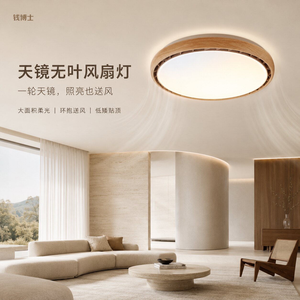 钱博士无叶风扇灯护眼智能天境灯图片