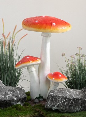 快速发货仿真蘑菇室内落地造景装饰橱窗花艺户外别V墅庭院摆件拍