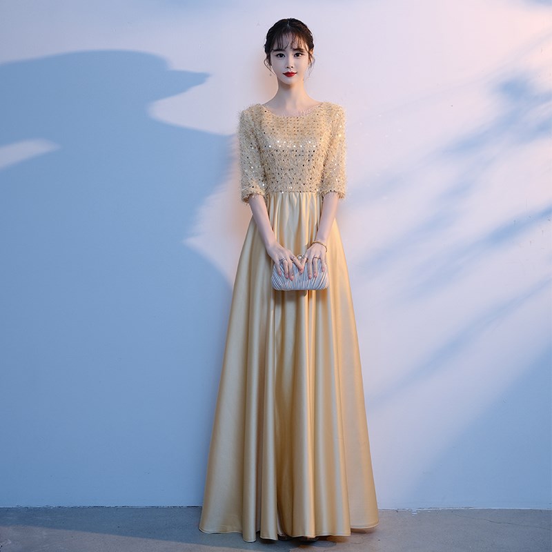 现货速发大合唱团演出服长裙成人宴会主持指挥服装舞台团体比赛合