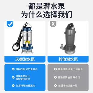 臣源不锈钢潜水泵家用小型清污水泵农用灌溉220V高扬程抽水大流量