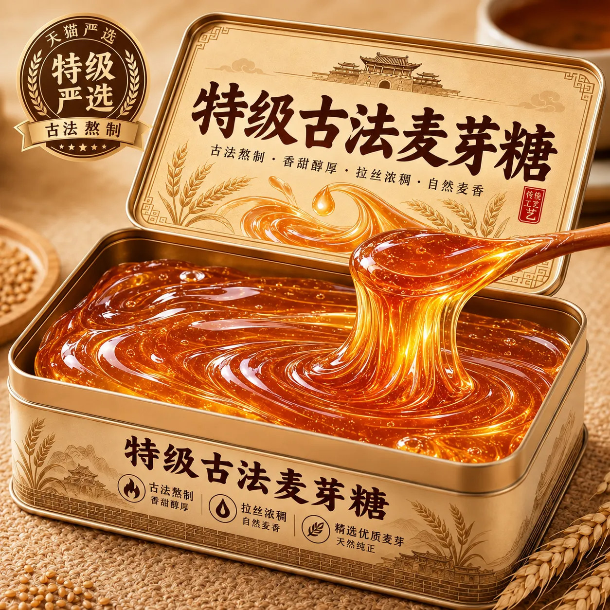 正宗麦芽糖纯手工冰糖葫芦专用麦芽糖老式捏捏乐商用纯正麦芽糖