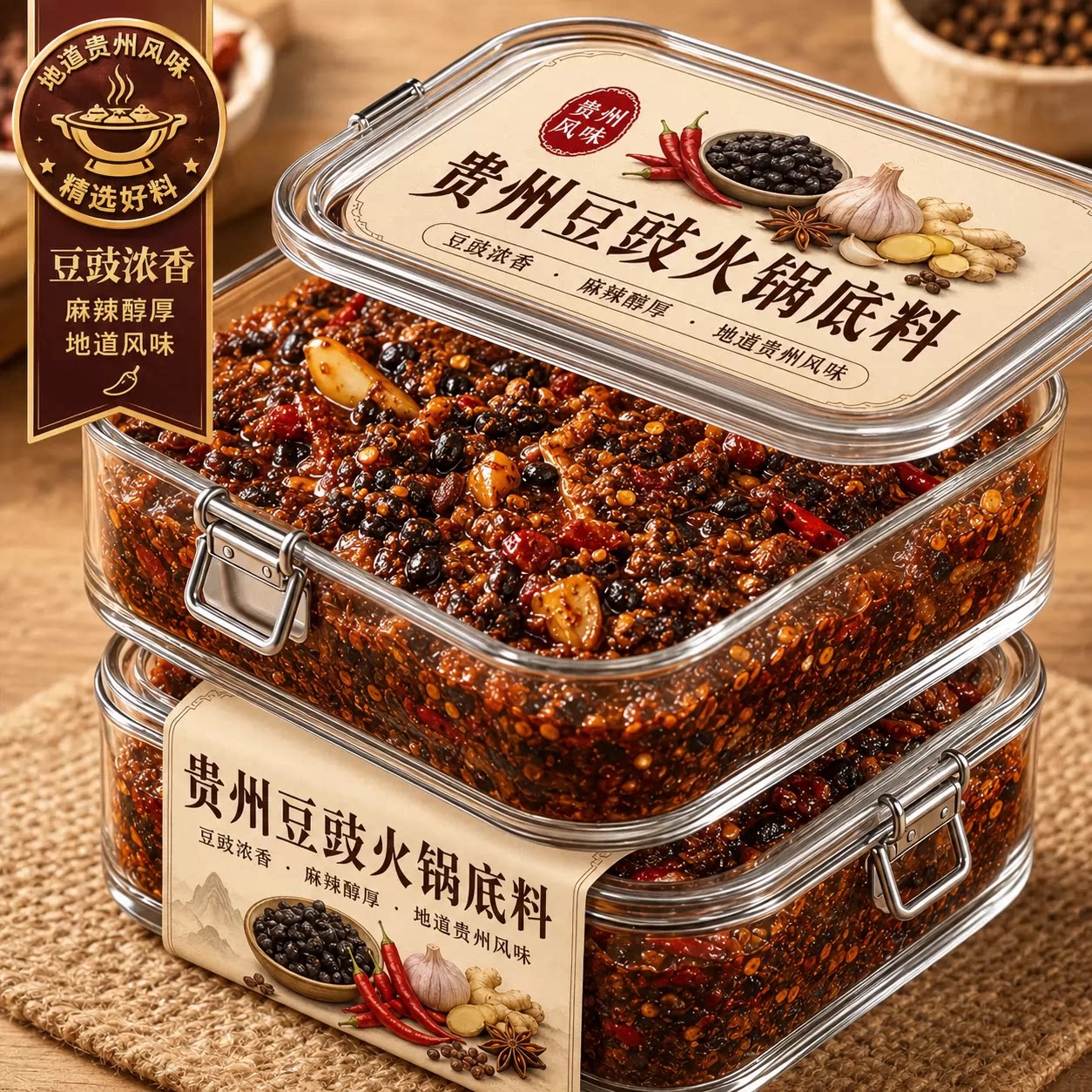 贵州豆豉火锅底料正宗毕节特产贵阳特色地摊火锅酸汤麻辣风味调料