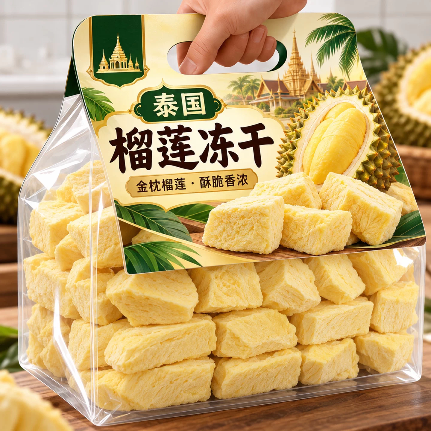冻干榴莲泰国独立包装官方旗舰店原装进口金枕榴莲干果干网红零食