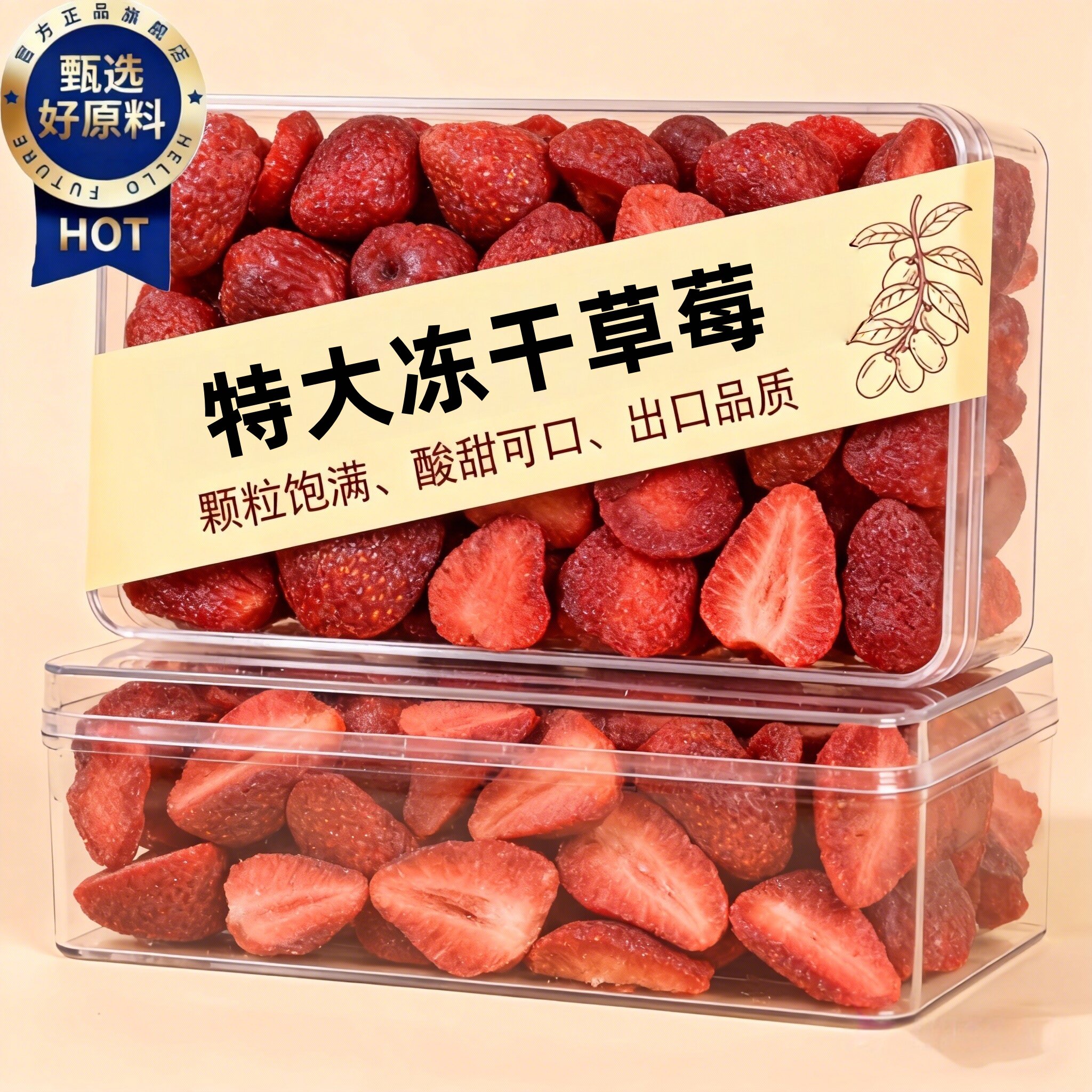 草莓干冻干无添加草莓脆水果烘焙专用雪花酥原材料孕妇儿童零食