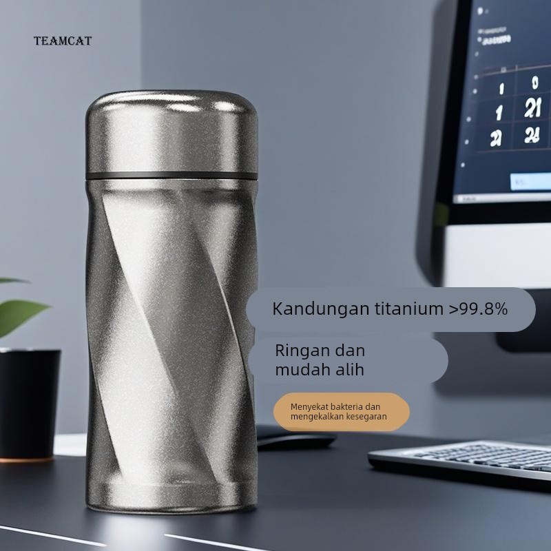 【正品官方旗舰店】保温杯男款大容量TEAMCAT纯钛男女士便携口袋
