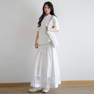 白色半身裙女夏2025新款 蓬蓬裙芭蕾蛋糕裙 高腰显瘦a字中长款 薄款
