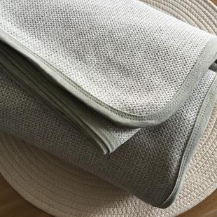 通用双人床单可铺可盖针织毯包边纯色家用有弹性 全棉针织四季