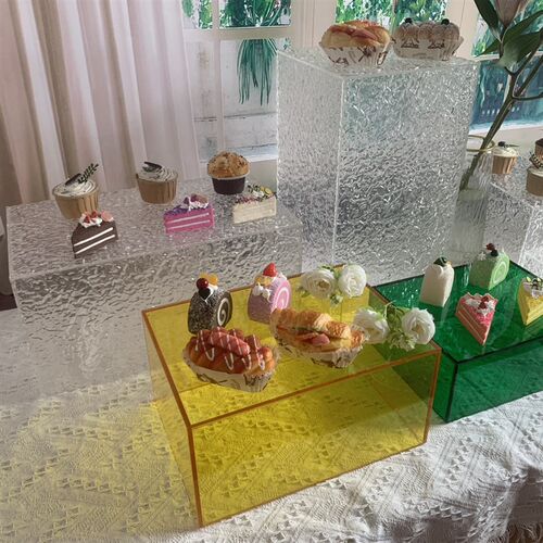 甜品台多巴胺石头纹餐台展示架子亚克力酒K店茶歇冷餐摆台摆件套