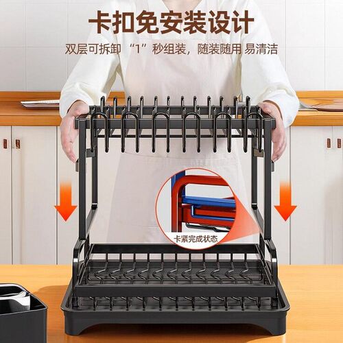 厨房碗碟收纳架j置物架碗盘沥水架碗架家用多功能碗筷收纳盒