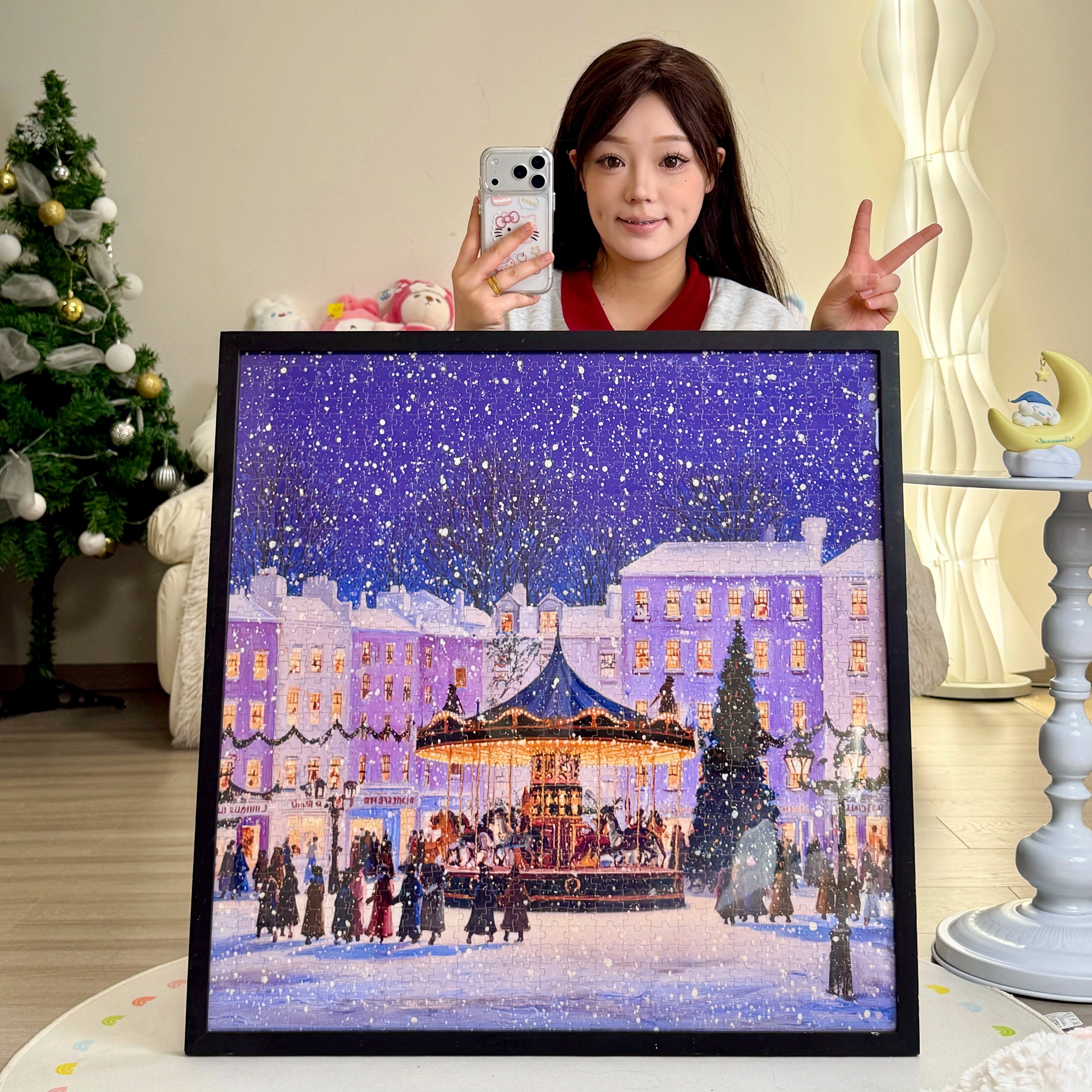 Ezz图韵小铺正品《圣诞雪巷》300/500/1000 原创椴木拼图