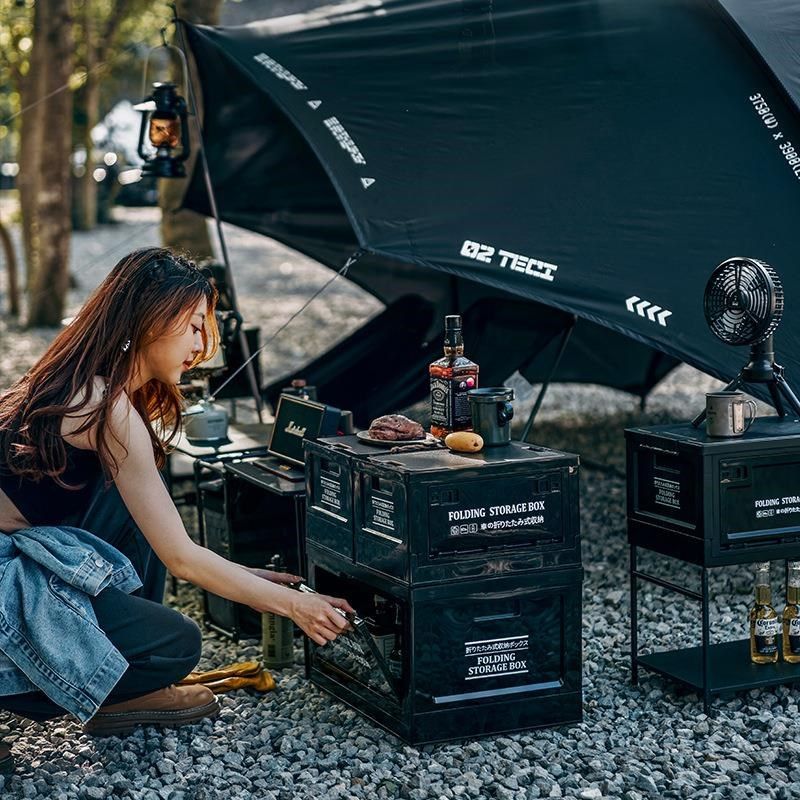 户外黑化露营箱折叠箱子野营收纳箱车载后备木盖侧开W门工业储物,收纳整理,收纳箱,淘宝优惠券,粉丝福利购,淘宝优惠卷