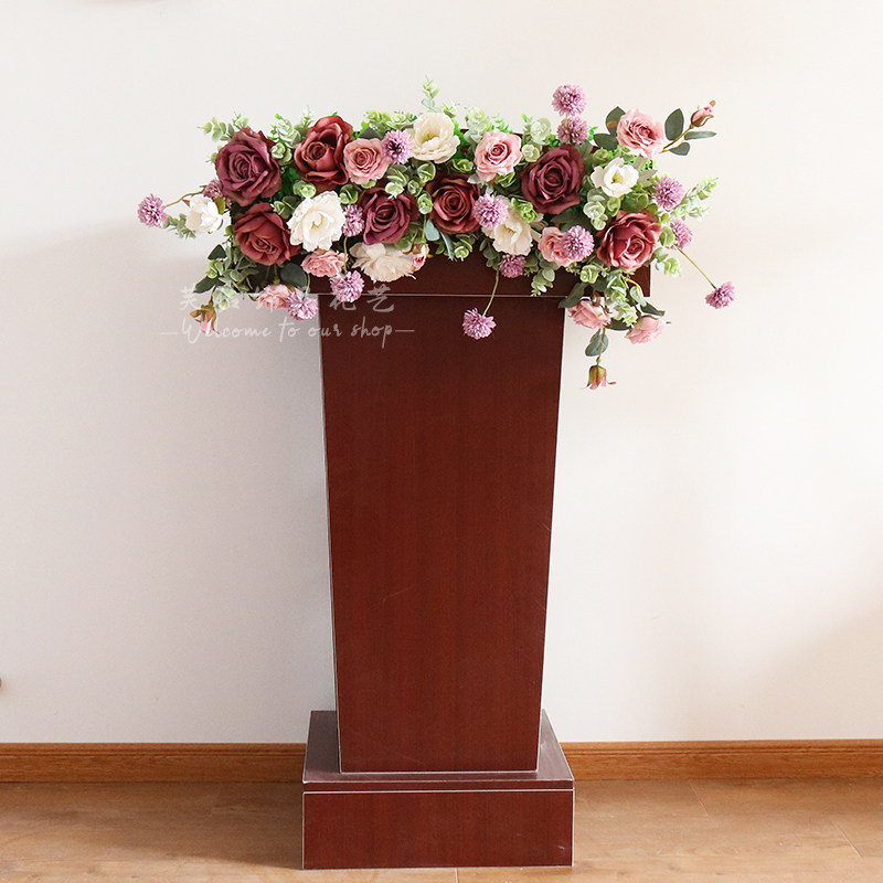 仿真会议桌花下垂花挂式s演讲台花束主席台花收银接待花艺商务用