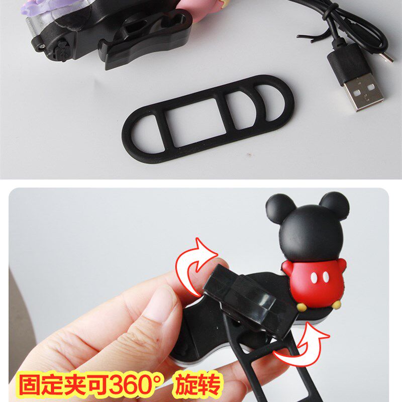 自行车青蛙灯夜骑闪光警示灯儿童滑E板平衡车山地单车爆闪尾灯防