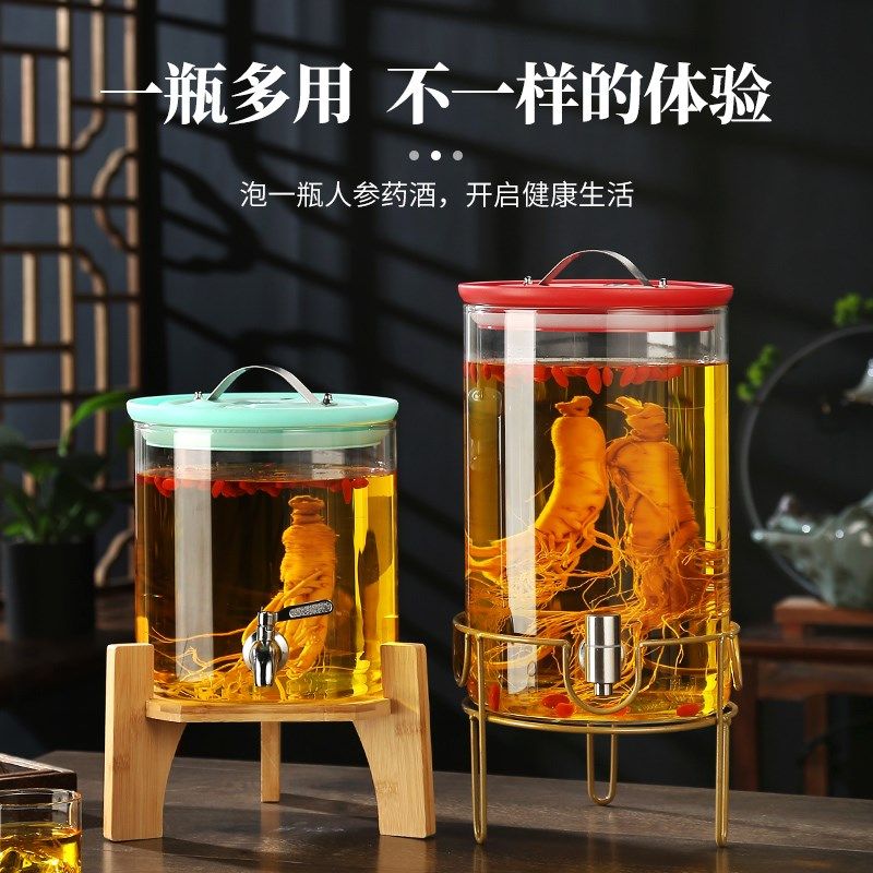 耐高温玻璃泡酒j瓶带龙头葡萄酿酒瓶青梅酿酒瓶可乐饮料密封罐家