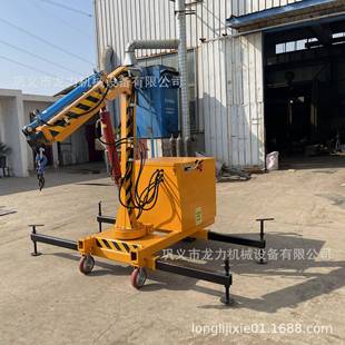 卸搬运可移动旋转充电款 电动液压车载小吊机家用小型随车吊货物装