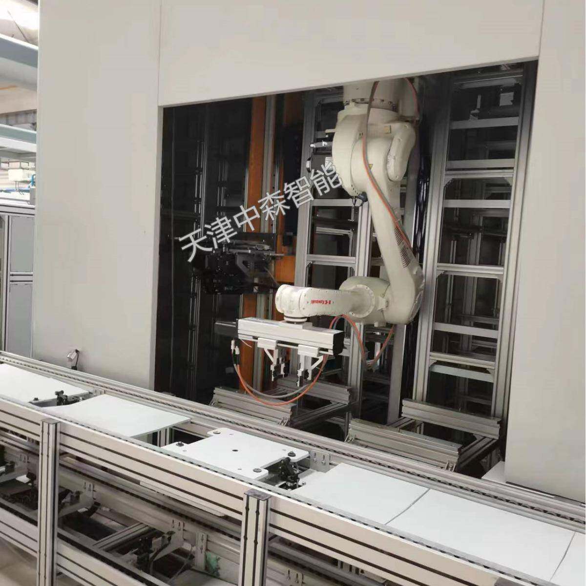 小型智能自动化立体库封闭式立体库搭配机器人车间工厂自动化