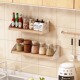 墙上置物架免打孔木板壁挂隔板厨房墙G壁挂式 调料多功能收纳储物