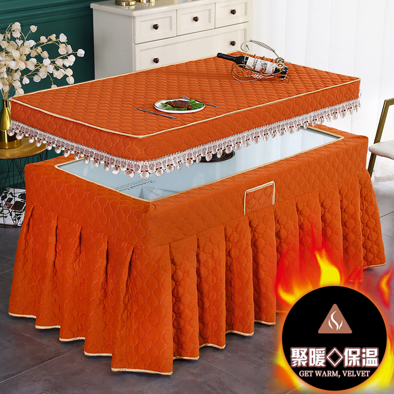 电炉罩套长方形冬季茶几揭盖w烤火罩子加绒正方形加厚全包桌布套