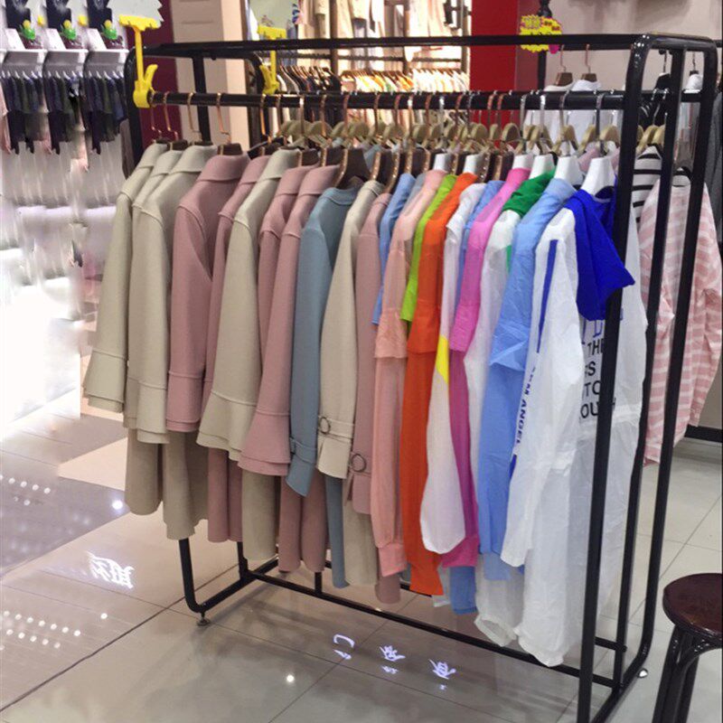 家用卧室a置衣架阳台晒衣架挂被子架移动双杆晾挂衣架落地式衣帽