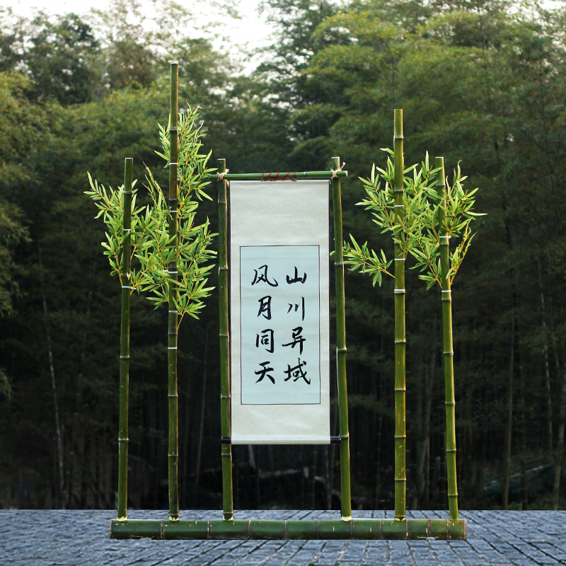 竹架子纱幔架竹竿架婚庆背景装饰竹D子造景国风美陈环创竹子灯笼
