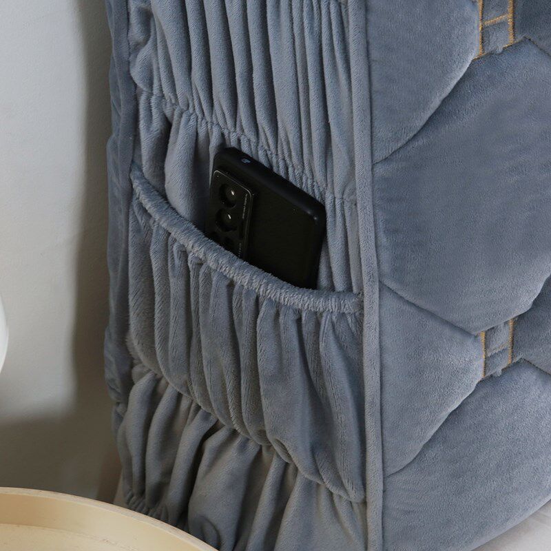 全包加厚婴儿绒床头罩套夹v棉绗缝床头保护套皮床沙发布艺床头盖