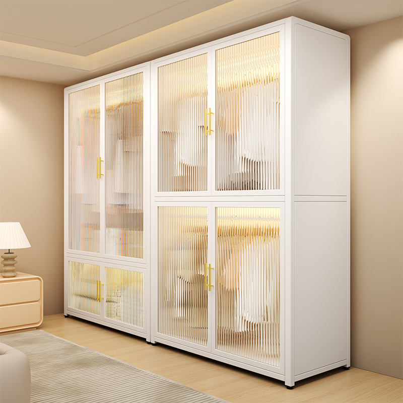 钢制衣柜卧室家用出租房金属铁艺收纳柜子儿童衣橱儿童简易衣柜