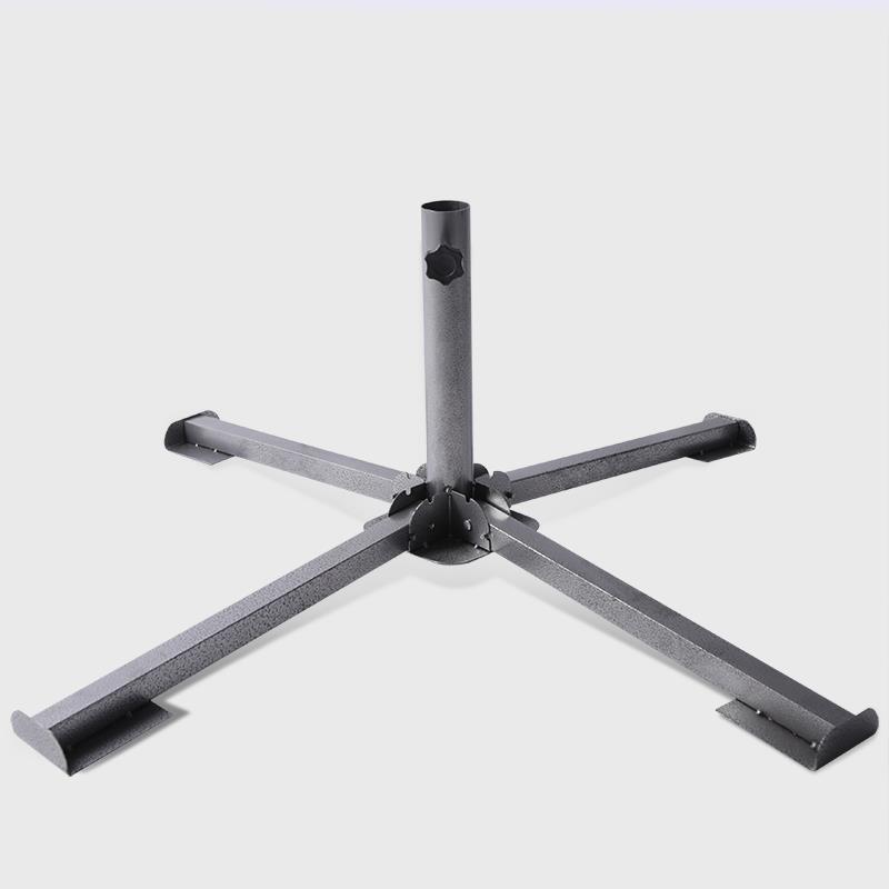 户外遮阳伞摆摊伞太阳伞伞座伞架加厚十字折叠广告伞伞坐金属底座