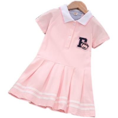 女童连衣裙夏2021新款洋气polo裙衫女宝宝公主裙网红中大童裙子潮