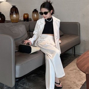女童西服闊腿褲 高級(jí)感休閑韓版 中大童2024新春秋小西裝 兩件套 套裝