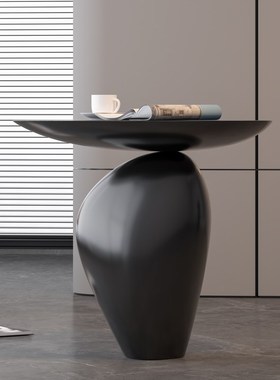 由居 创意边几客厅样板间设计师艺侘寂风沙发角几摆件艺术鹅卵石