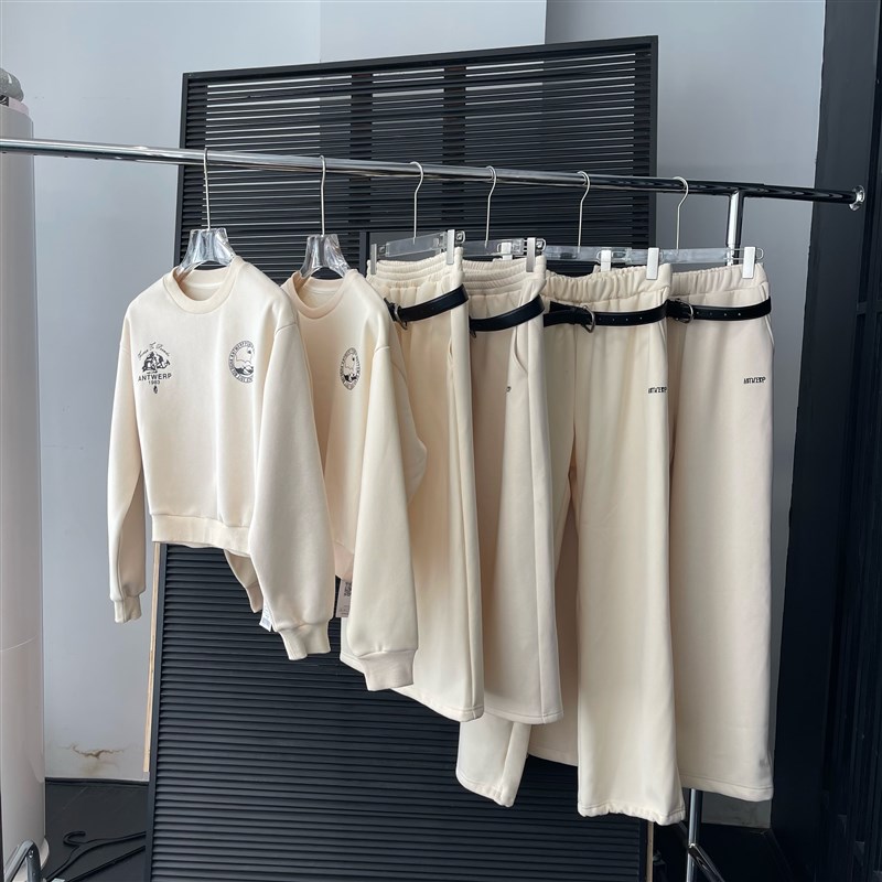 MONA百搭休闲裤卫衣卫裙半身裙套装女小个子含腰带2023新款秋冬季