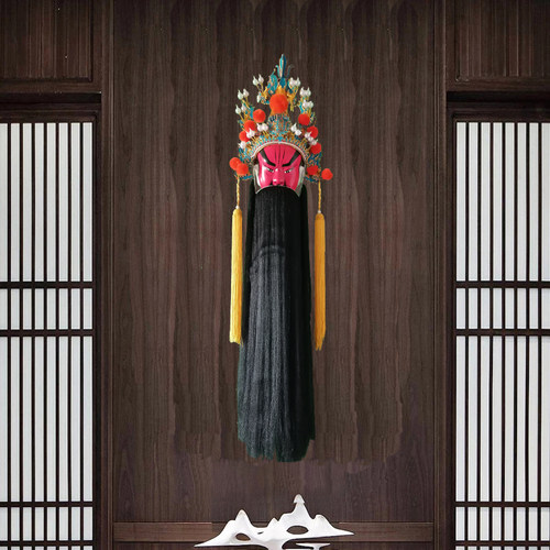 五虎上将新款北京黄色装饰酒店餐厅幼儿园校园脸谱大挂件川剧面具