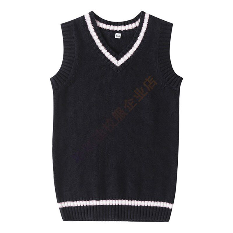 英伦风幼儿园园服小学生校服儿童白色毛衣V领 针织衫背心马甲春秋