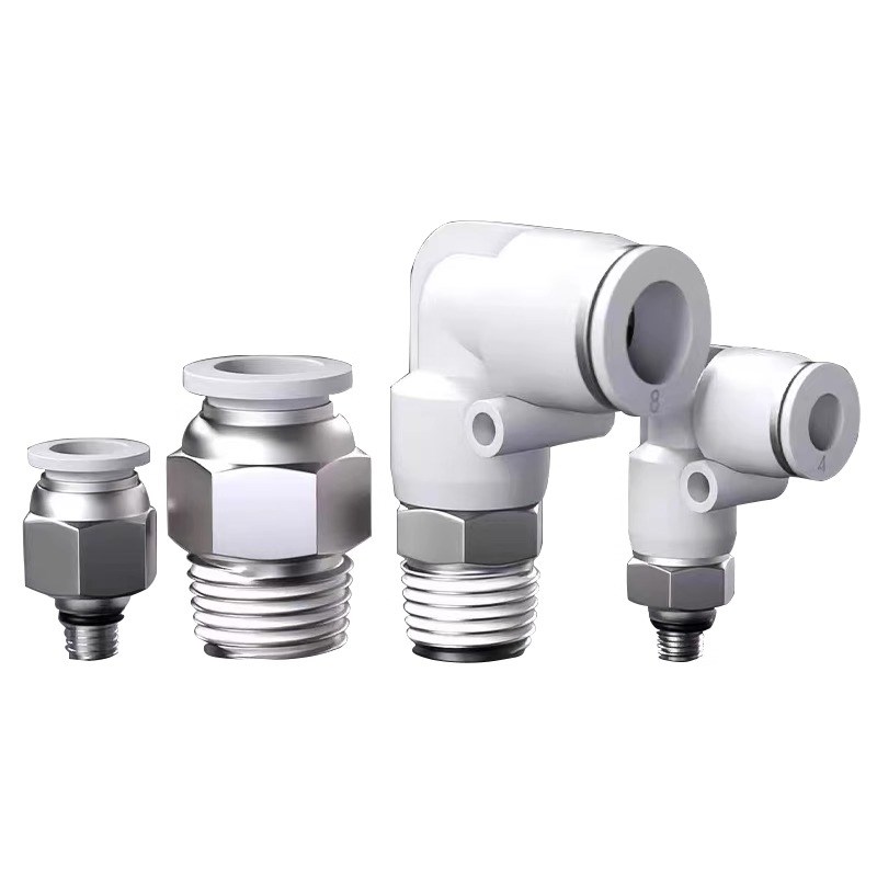 气动气管快速接头快插外丝螺纹直通弯头PC8-02PC12-04PC16-04PC6