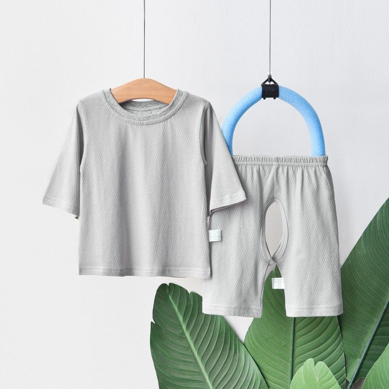 宝宝纯棉套装开裆裤男女童两件套儿童中袖分体婴儿衣服七分裤夏薄,童装/婴儿装/亲子装,家居服套装,淘宝优惠券,粉丝福利购,淘宝优惠卷