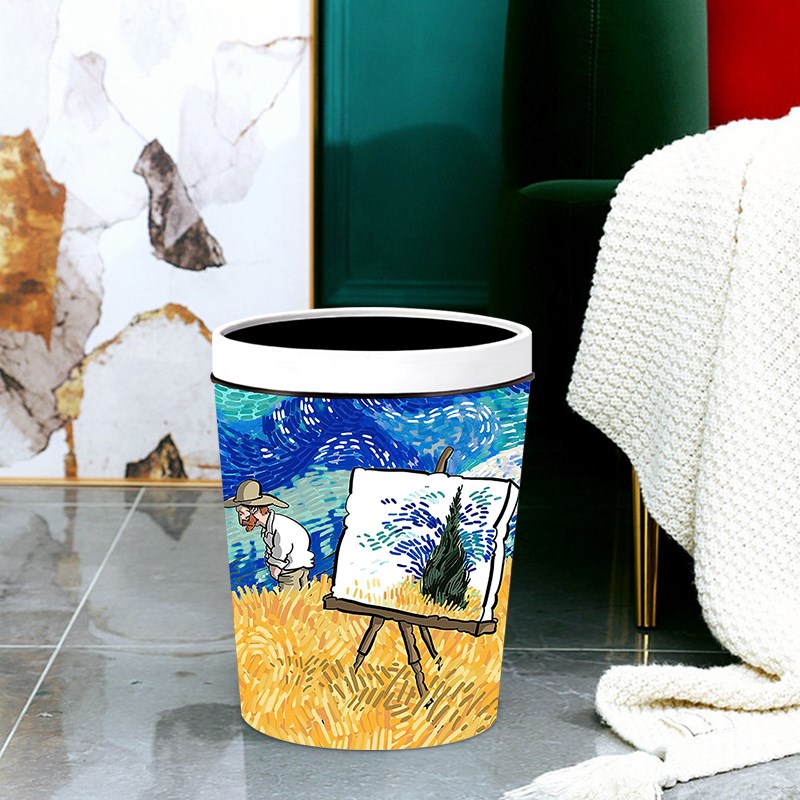 创意压圈垃圾桶高颜值卡通可爱个性卫生桶家用客厅卧室儿童房纸篓