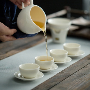 拍1发3 德化猪油白功夫茶杯主人品茗杯白瓷杯子小单杯茶碗茶具