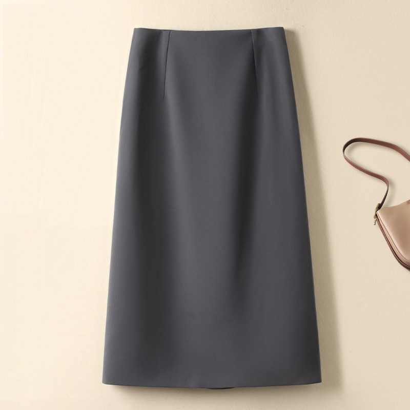 春夏大码西装半身裙女新款高腰职业OL胖mm显瘦百搭一步后开叉长裙