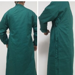 包背式手术衣纯棉前交叉式手术衣女隔离室墨绿色男种植长袖手术室