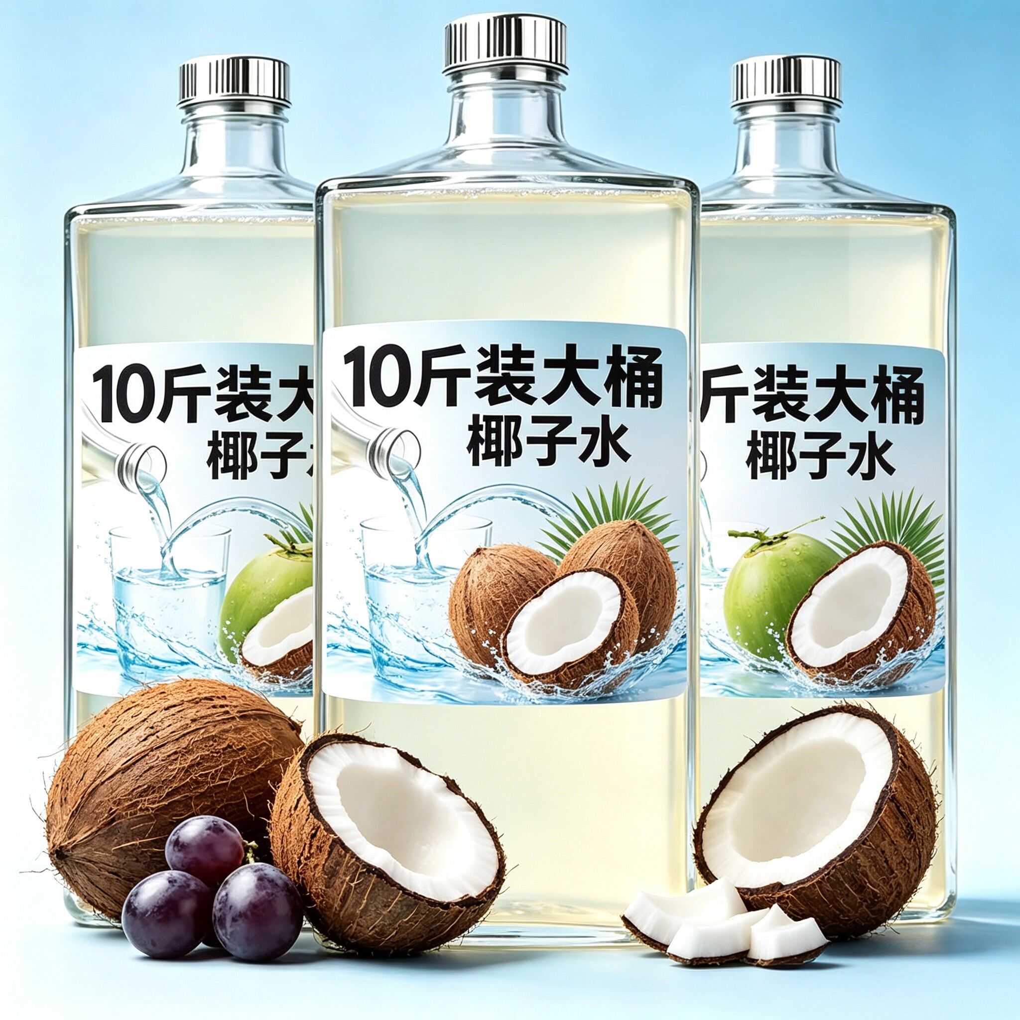 10斤椰子水】100%椰子水1.25L大瓶装椰汁0添加剂0脂孕妇可喝