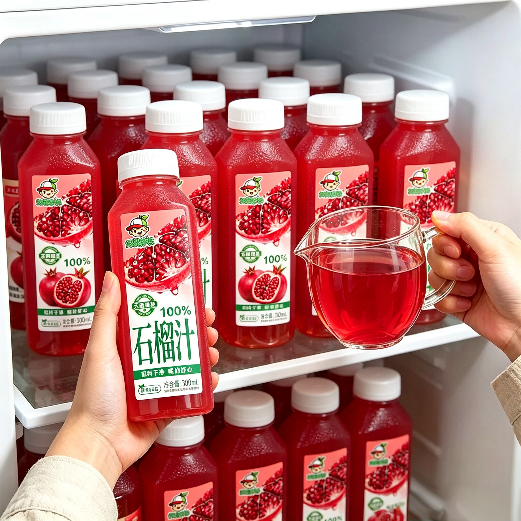 100%石榴汁整箱300ml*16瓶无添加防腐剂0香精0色素果汁植物饮料
