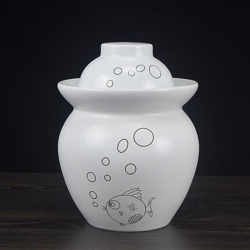 景德镇陶瓷泡菜坛子带内盖家用老式密封腌制酸菜咸菜罐鸭蛋腌制缸