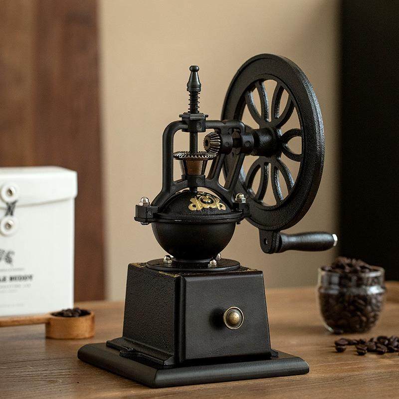 皇啡 手摇磨豆机 复古摩天轮摆件家用咖啡豆研机手磨咖啡机研磨器