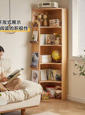 落地书架客厅置架29654家角用储物柜儿童本收纳架卧室绘转书物柜