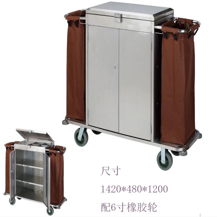 酒店客房不钢双边门WXI务车锈加厚带带盖服务服车不锈钢推车