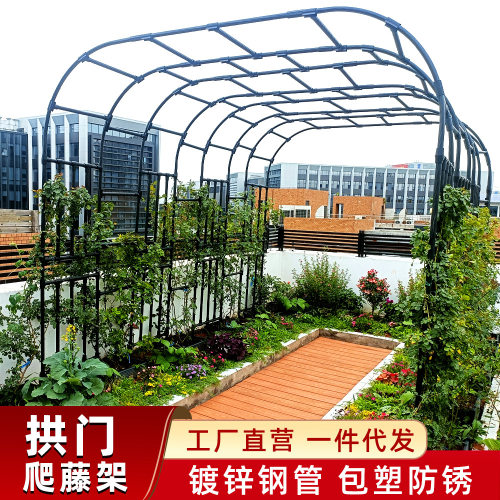 拱门花架爬藤架葡萄架拱形加粗管径包塑钢管月季花园阳台户外支架