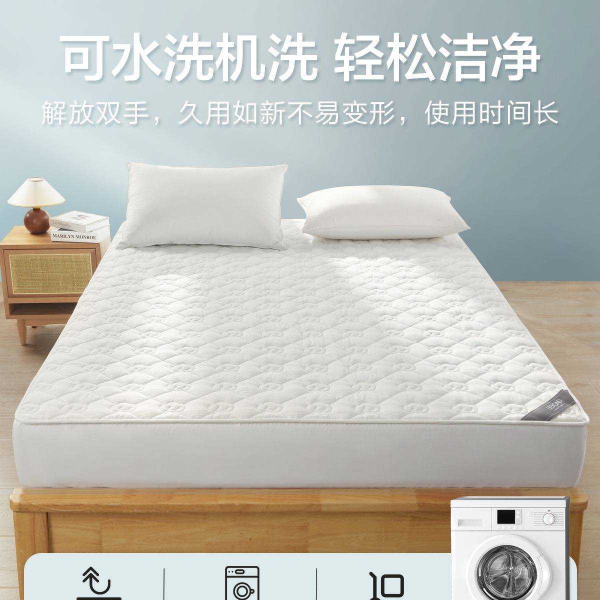 棉花床笠夹床棉加厚单件垫保防护套可水洗AF96T98HJ纯棉水类床罩