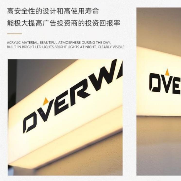 门亚克力灯箱PWX广告牌双面悬侧挂户外头发光牌挂式灯招牌设计