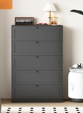 易沃黑色铁艺五柜客厅卧QGC室柜子储物柜简约现代家用柜克玄斗关