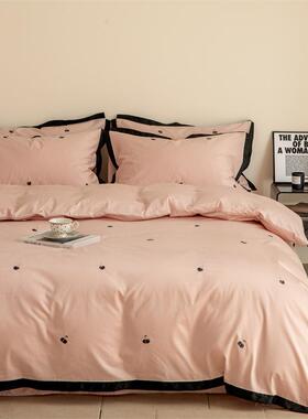 法式床100S长绒棉刺绣四件套全棉棉JS-DFF纯新款被套单床笠上公主